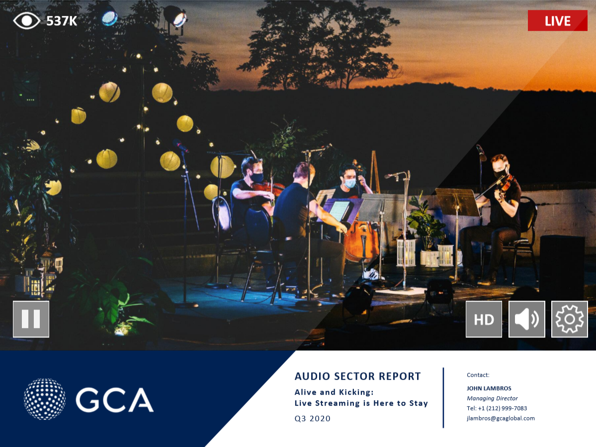 全球适应中心（GCA）：2020年第三季度音频行业报告：活跃的流媒体直播行业将持续发展
