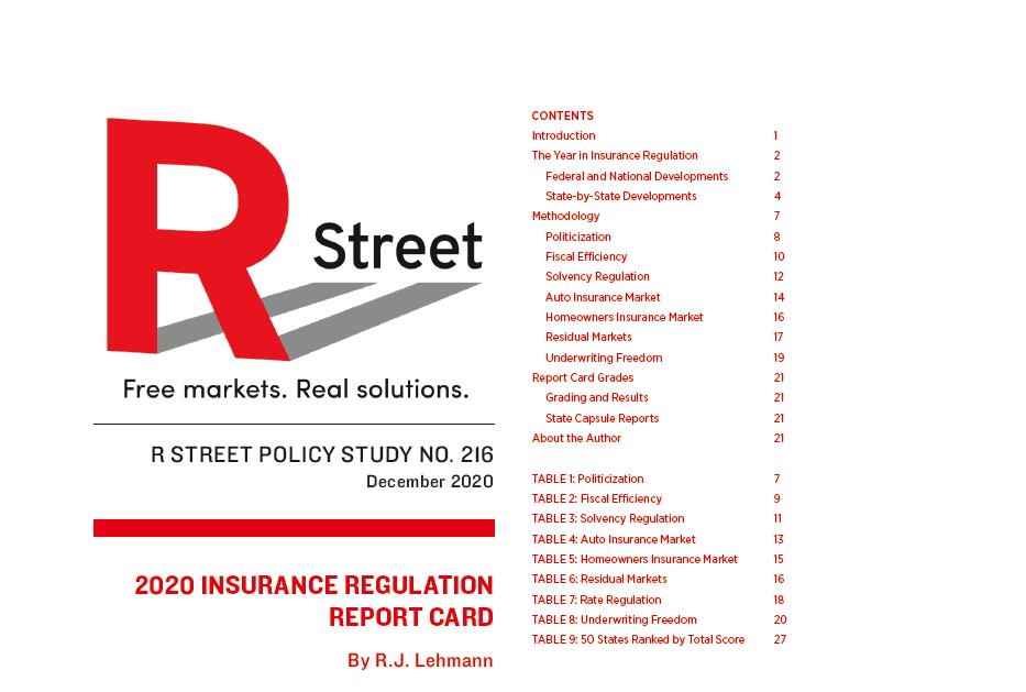 R street：2020年美国保险监管报告