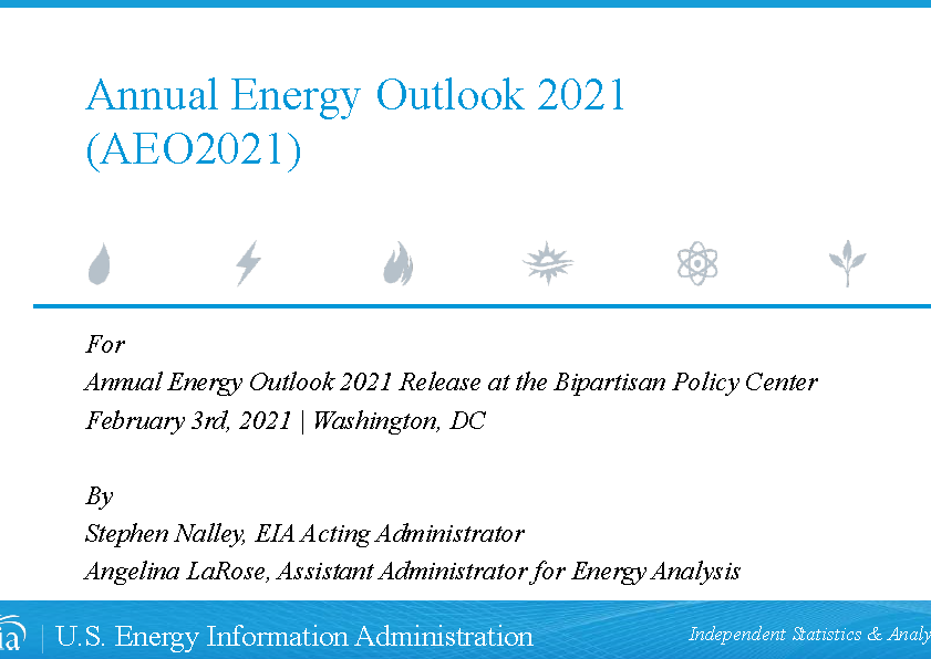2021年美国能源展望报告：能源的二氧化碳排放量趋于稳定或下降