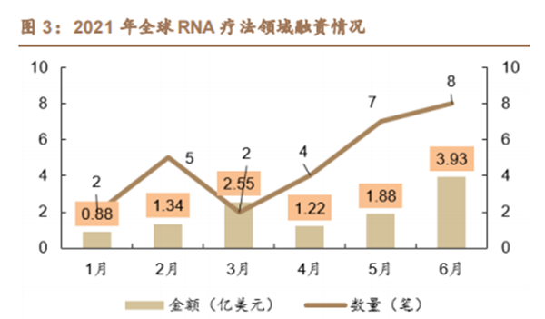 2021 年全球 RNA 疗法领域融资情况