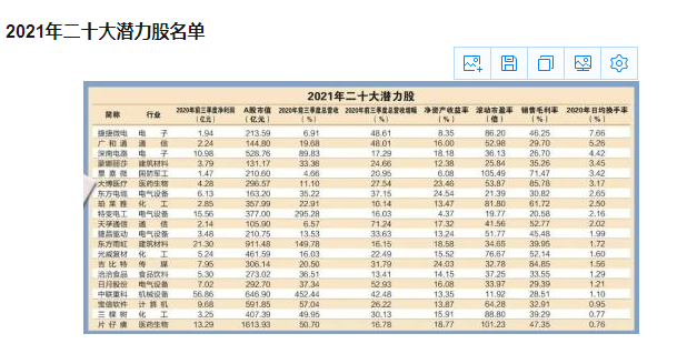 2021年潜力股 2021年潜力股