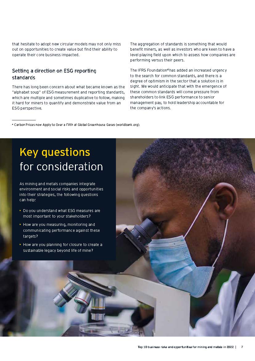 采矿及金属行业面临的业务风险