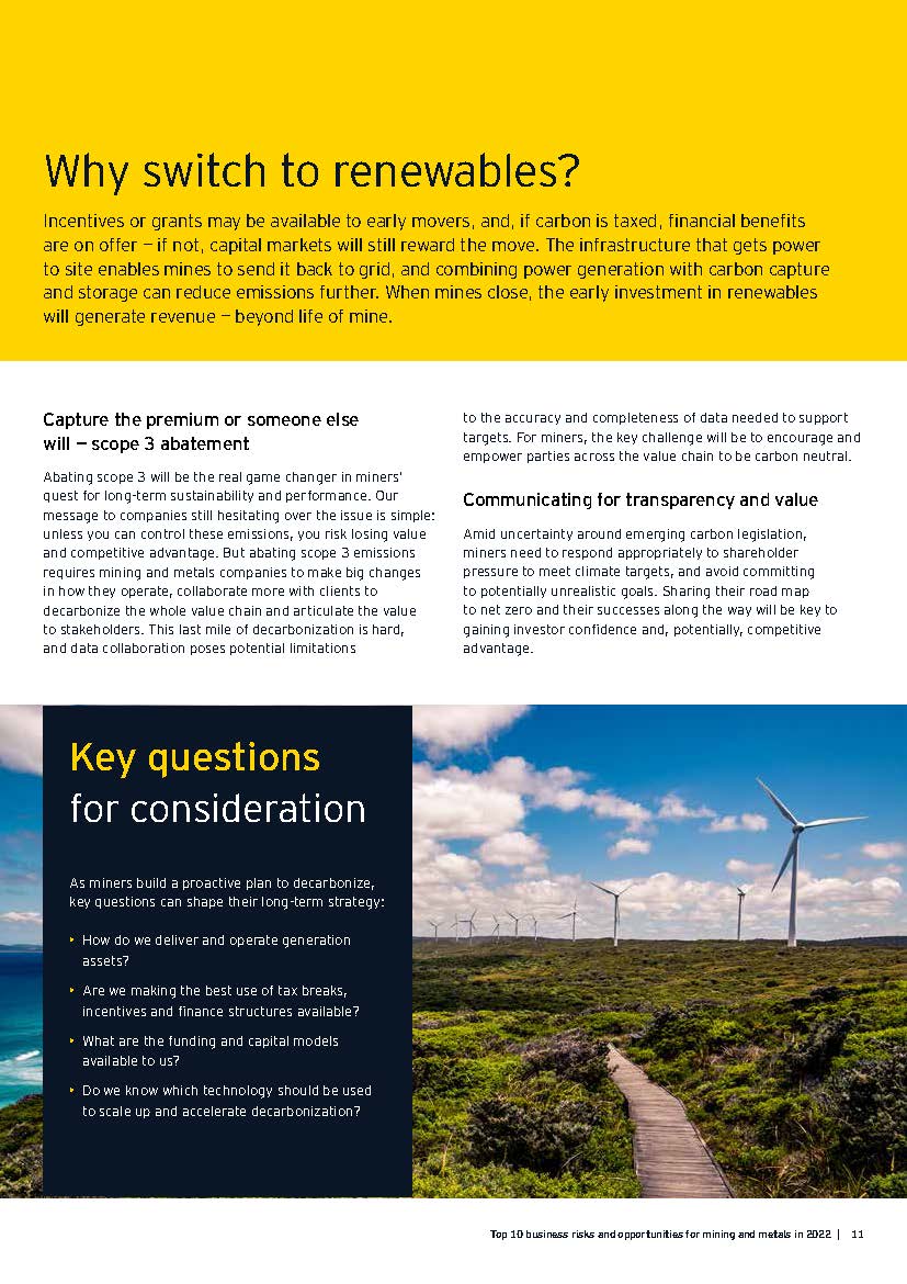 采矿及金属行业面临的业务风险