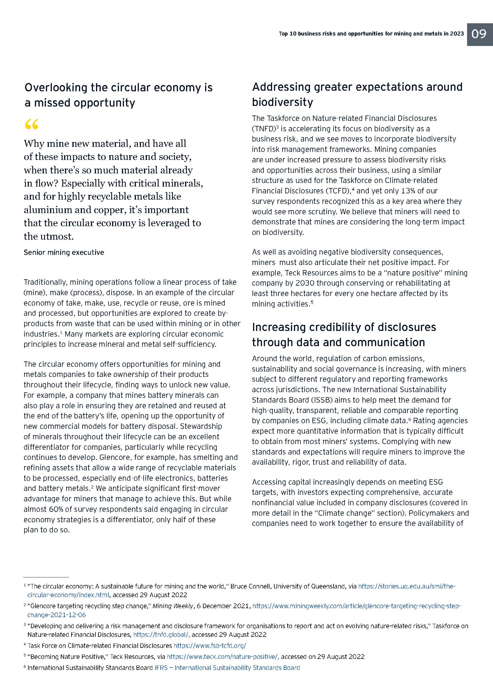 采矿及金属行业面临的业务风险