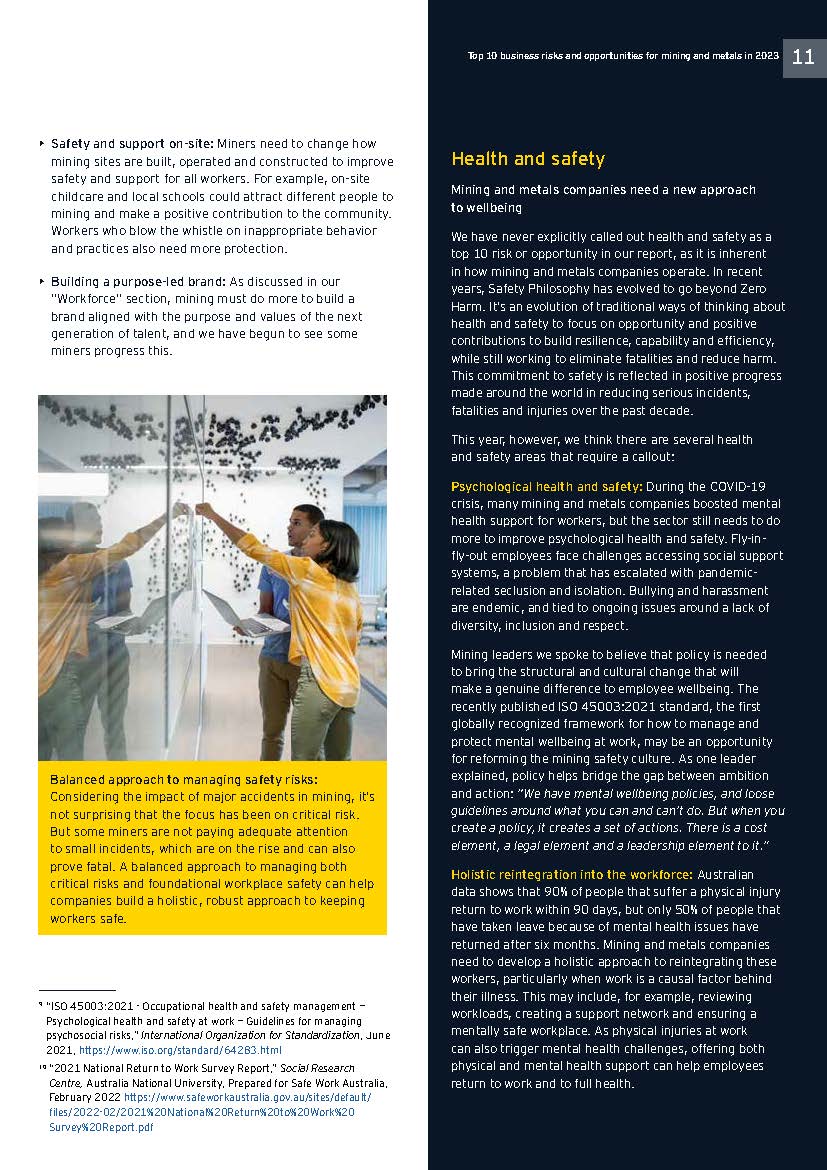 采矿及金属行业面临的业务风险