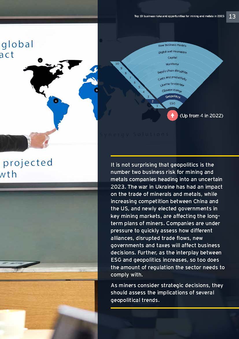 采矿及金属行业面临的业务风险