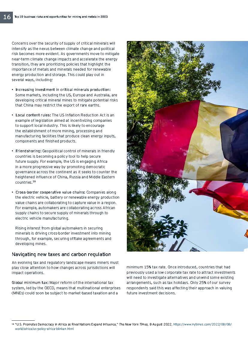 采矿及金属行业面临的业务风险