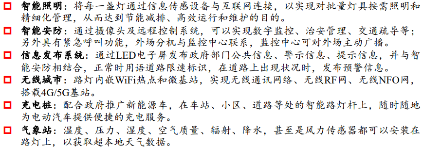 智慧灯杆主要功能 智慧灯杆主要功能