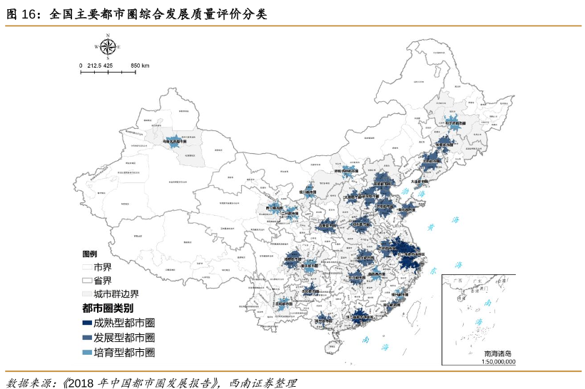 全国主要都市圈综合发展质量评价分类