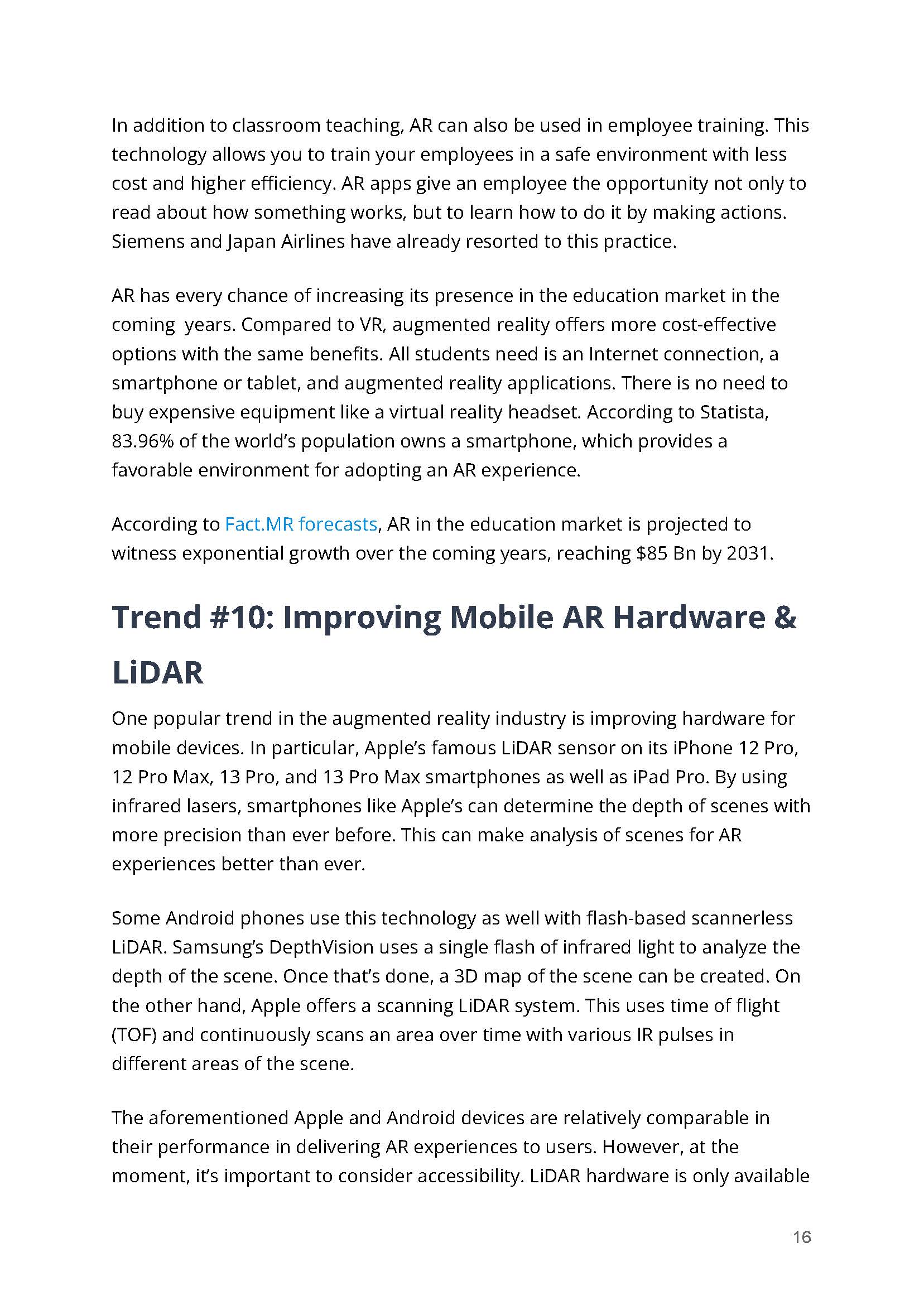 增强现实技术发展趋势研究报告
