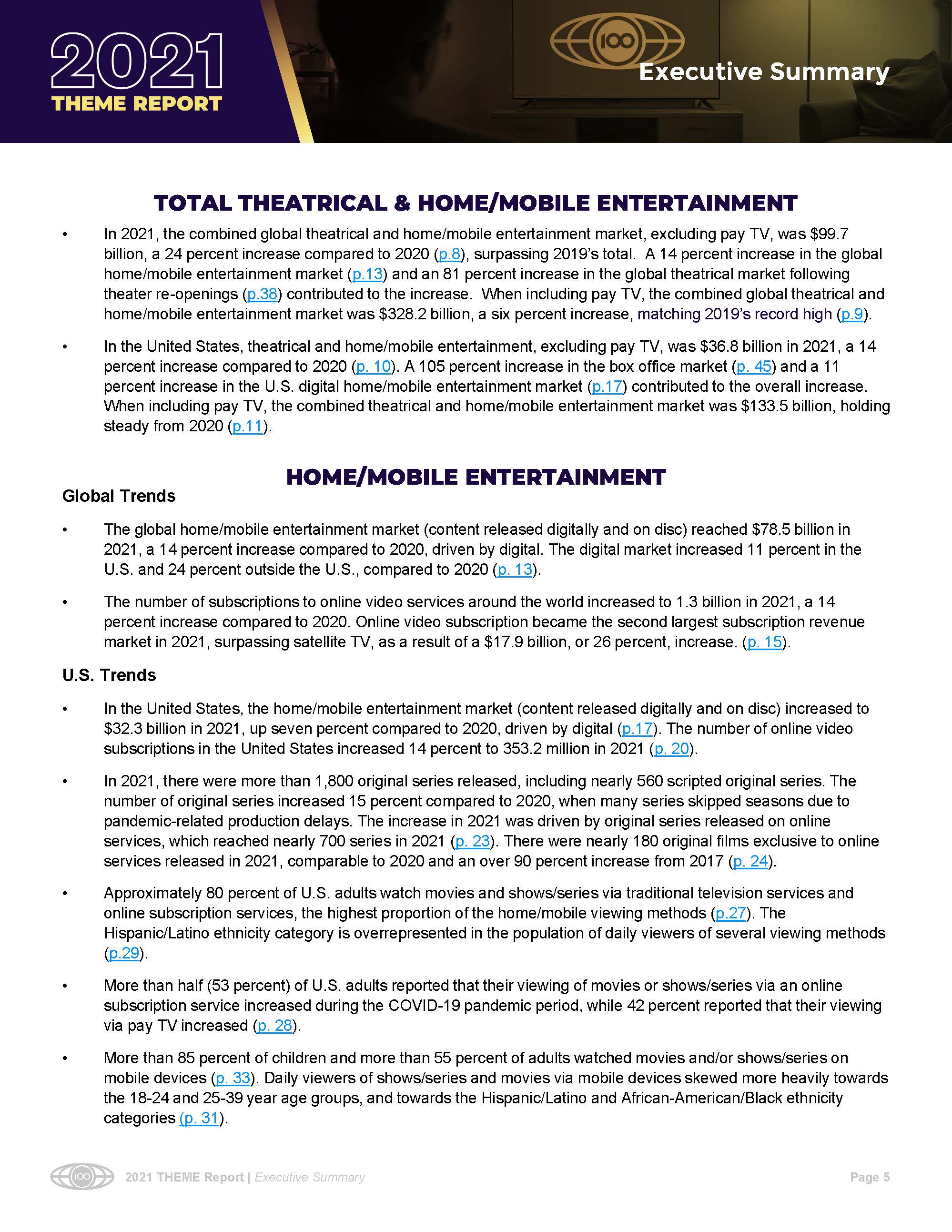 影院和家庭娱乐市场数据