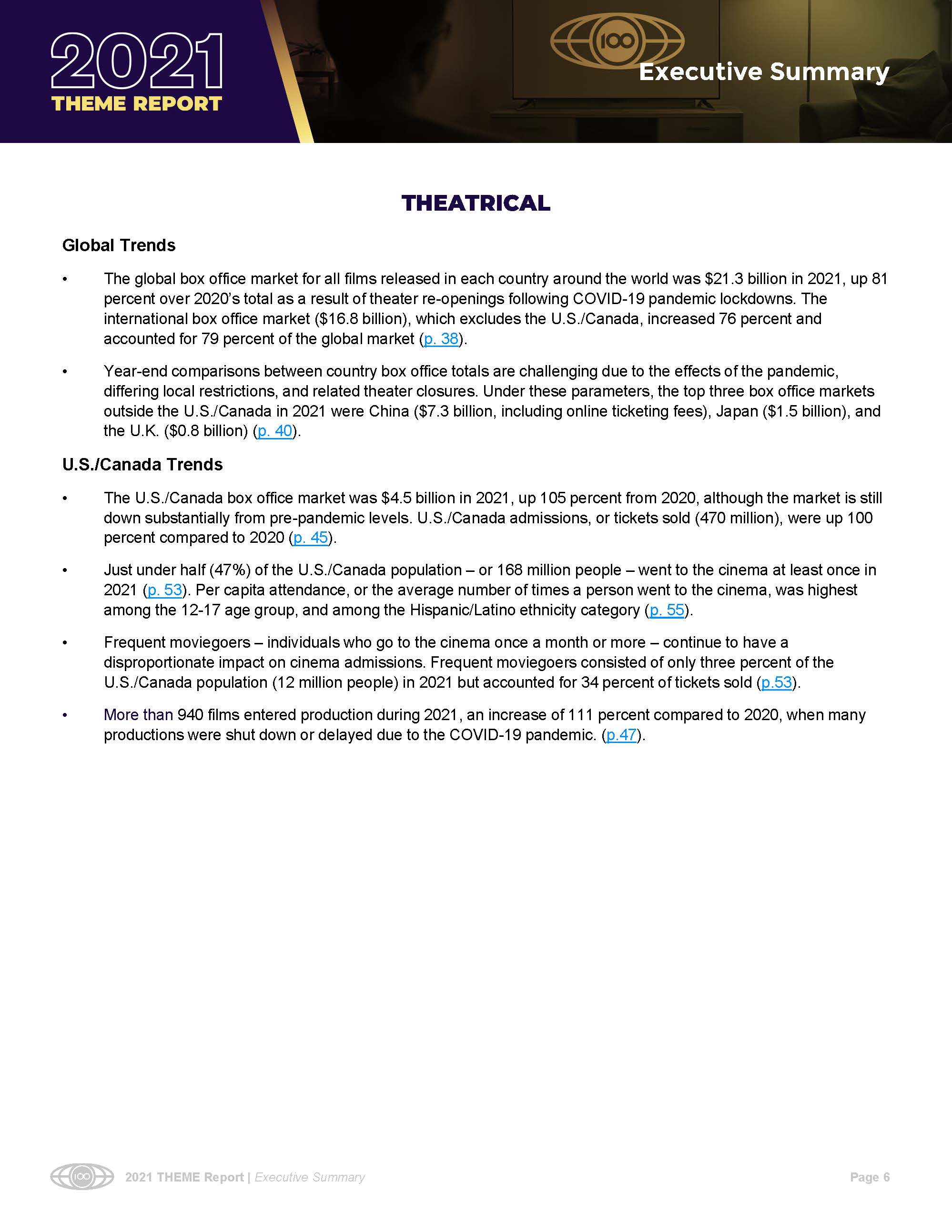 影院和家庭娱乐市场数据