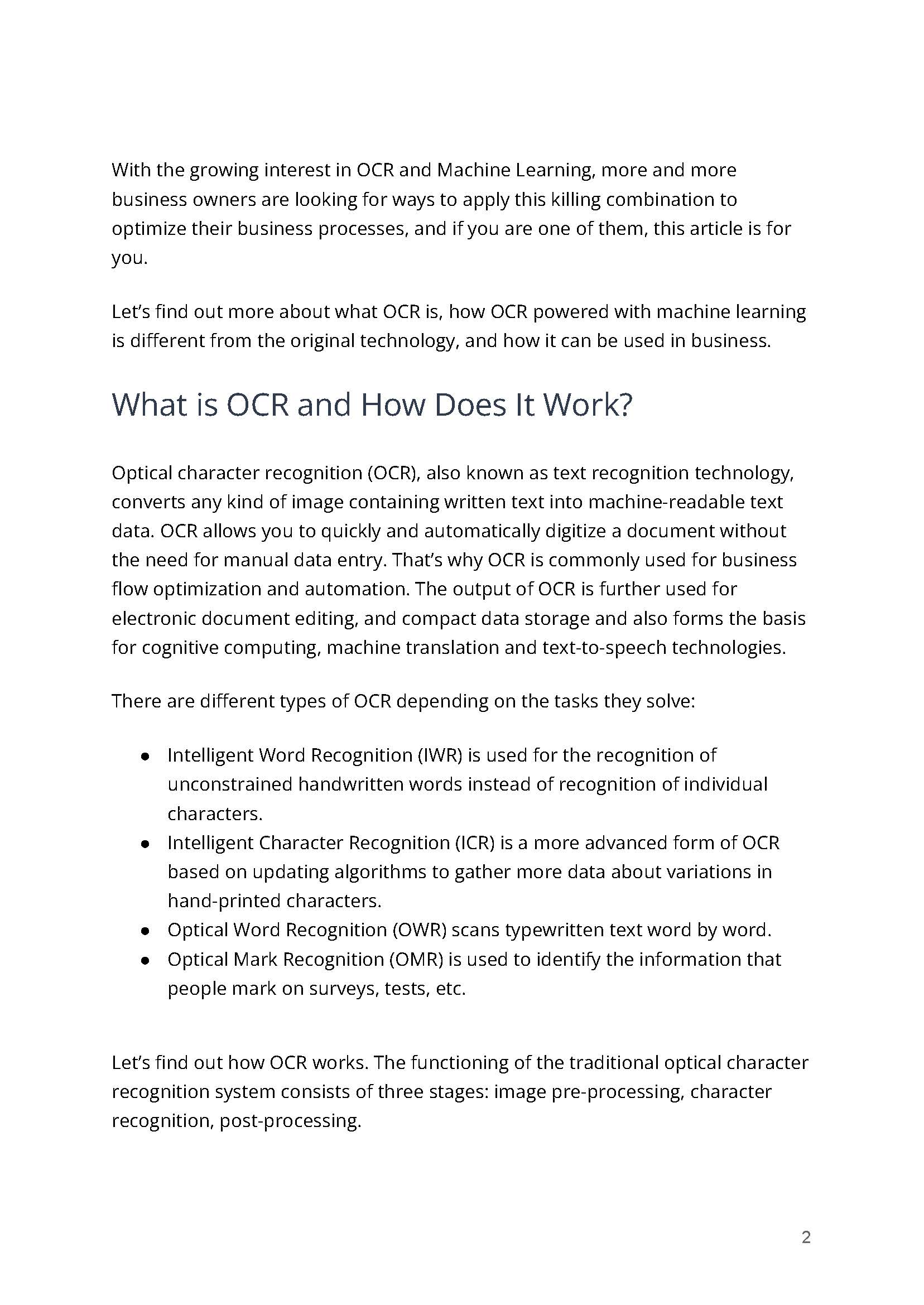 ocr光学字符识别技术