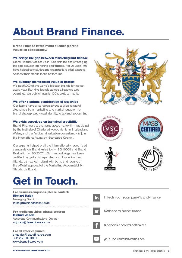 全球化妆品50强