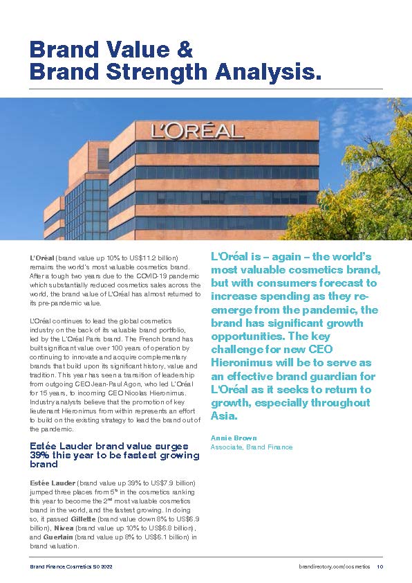 全球化妆品50强