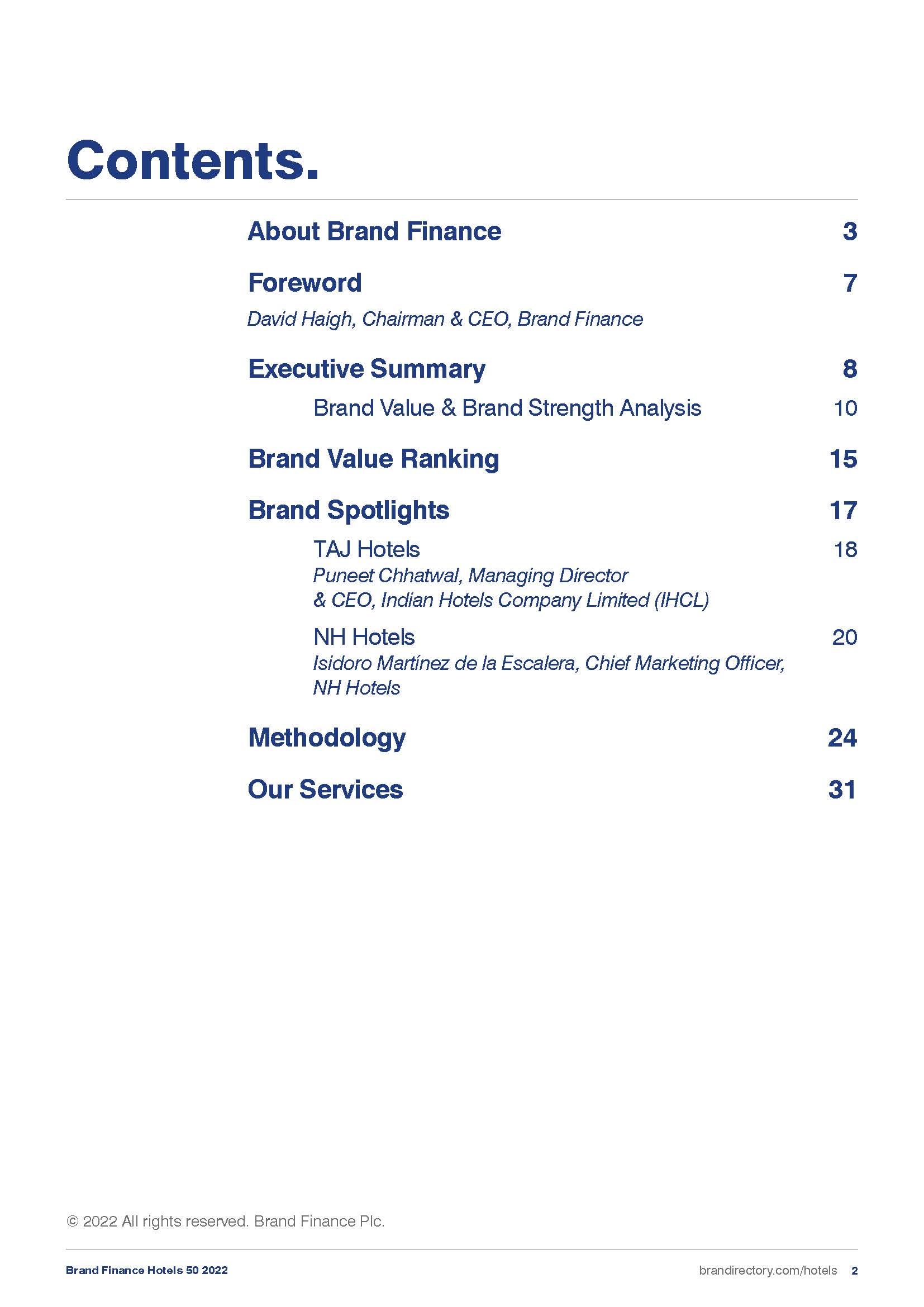 全球酒店品牌价值50强榜单