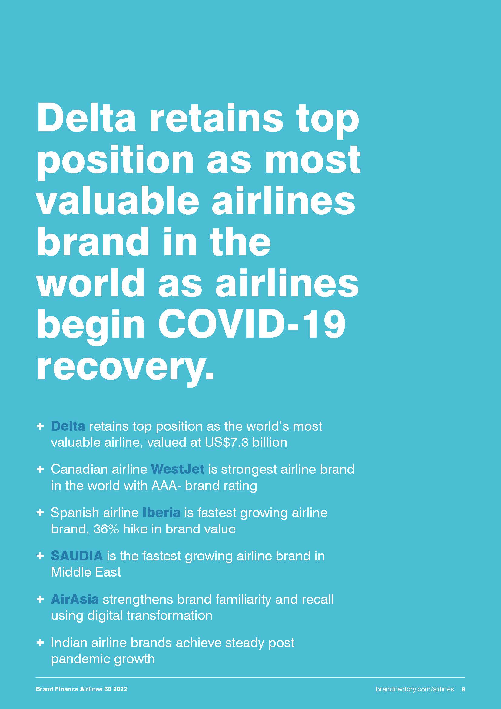 全球最有价值航空公司品牌50强