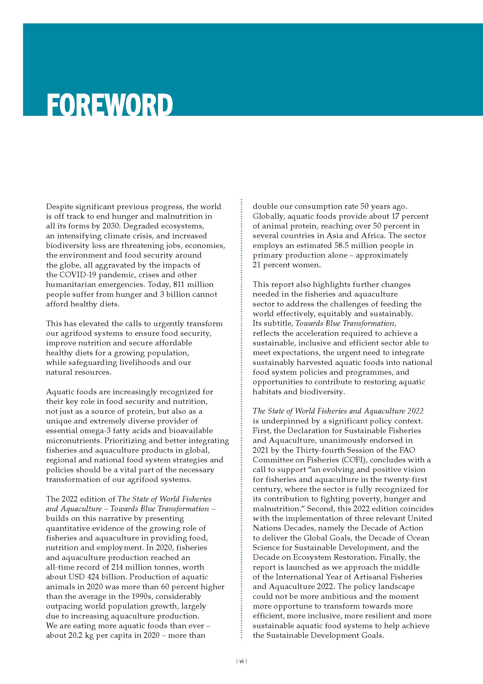 世界渔业和水产养殖状况报告